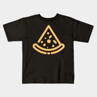 Yellow Outline Pizza Slice Snack Kids T-Shirt